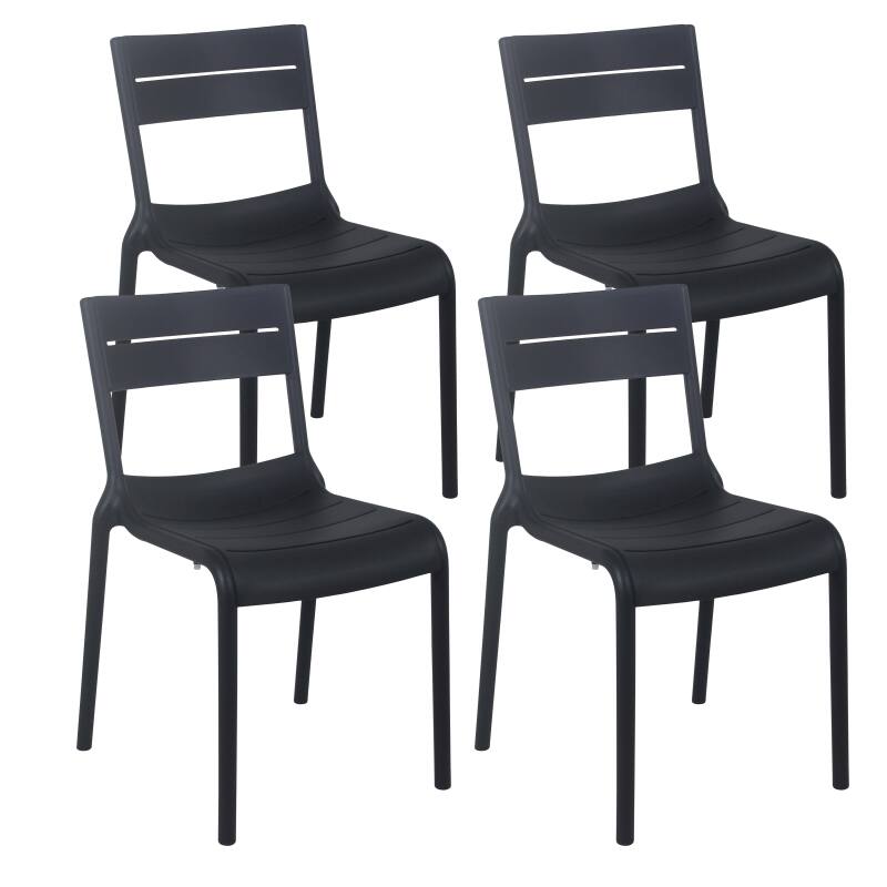 Lot de 4 chaises de terrasse en plastique