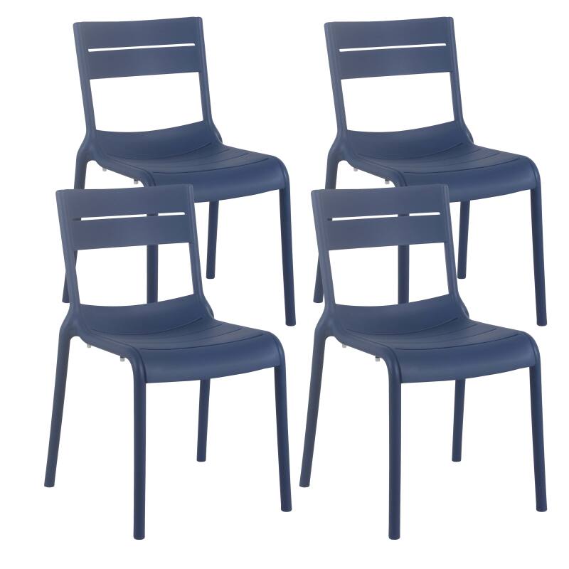 Lot de 4 chaises de terrasse en plastique