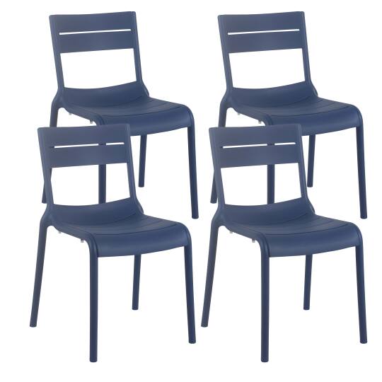 Chaises de jardin en plastique - Lot de 4 | Oviala