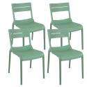 Lot de 4 chaises de terrasse en plastique