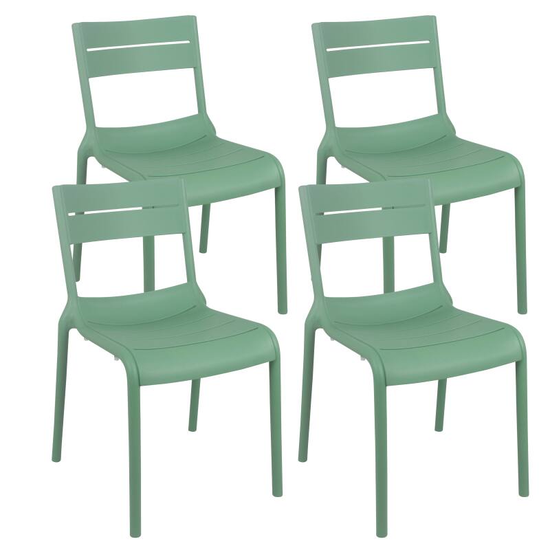 Lot de 4 chaises de terrasse en plastique