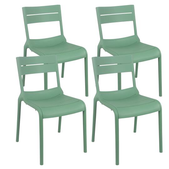 Lot de 4 chaises de terrasse en plastique
