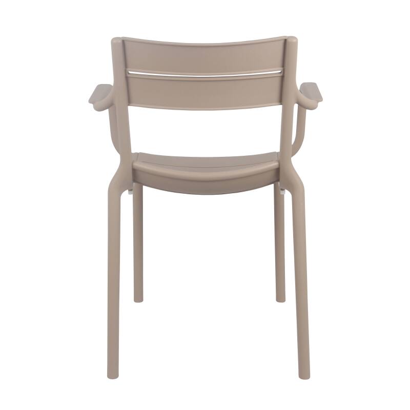 Lot de 4 chaises de terrasse avec accoudoirs en plastique