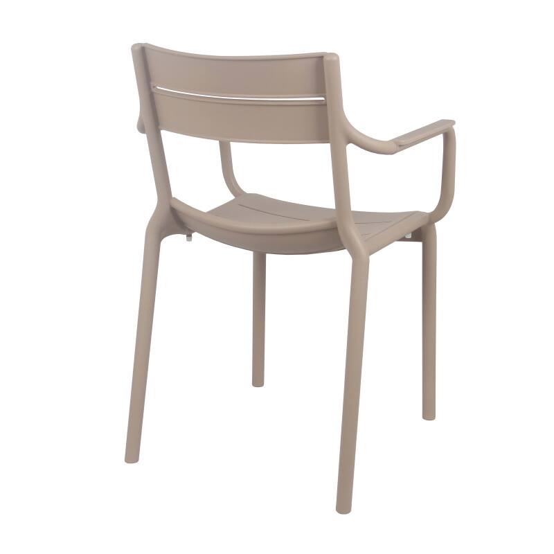 Lot de 4 chaises de terrasse avec accoudoirs en plastique