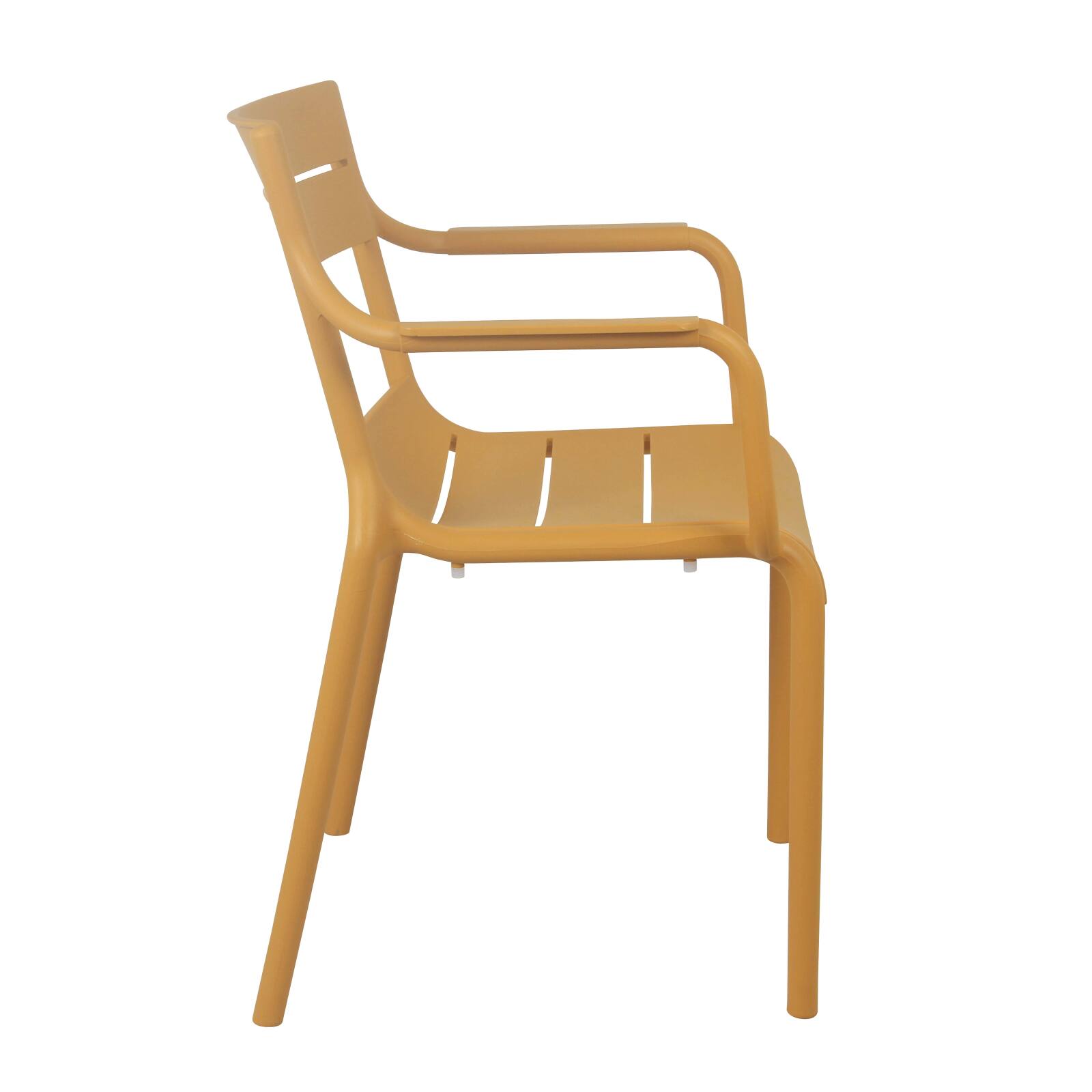 Lot de 4 chaises de terrasse avec accoudoirs en plastique