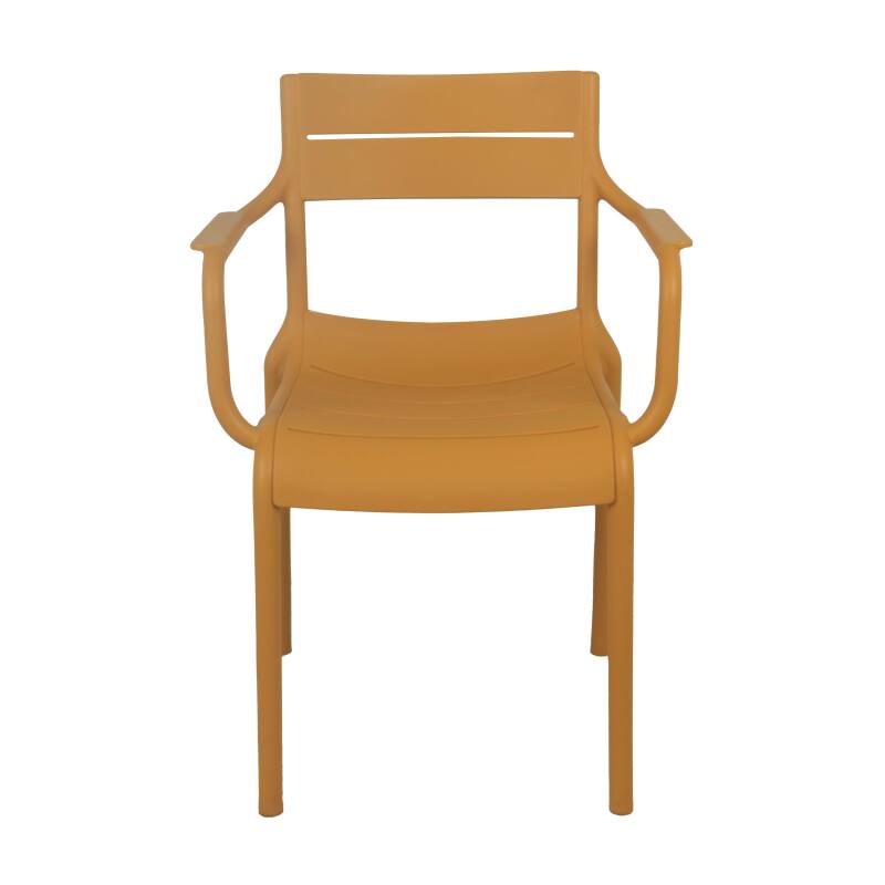 Lot de 4 chaises de terrasse avec accoudoirs en plastique (6/7)