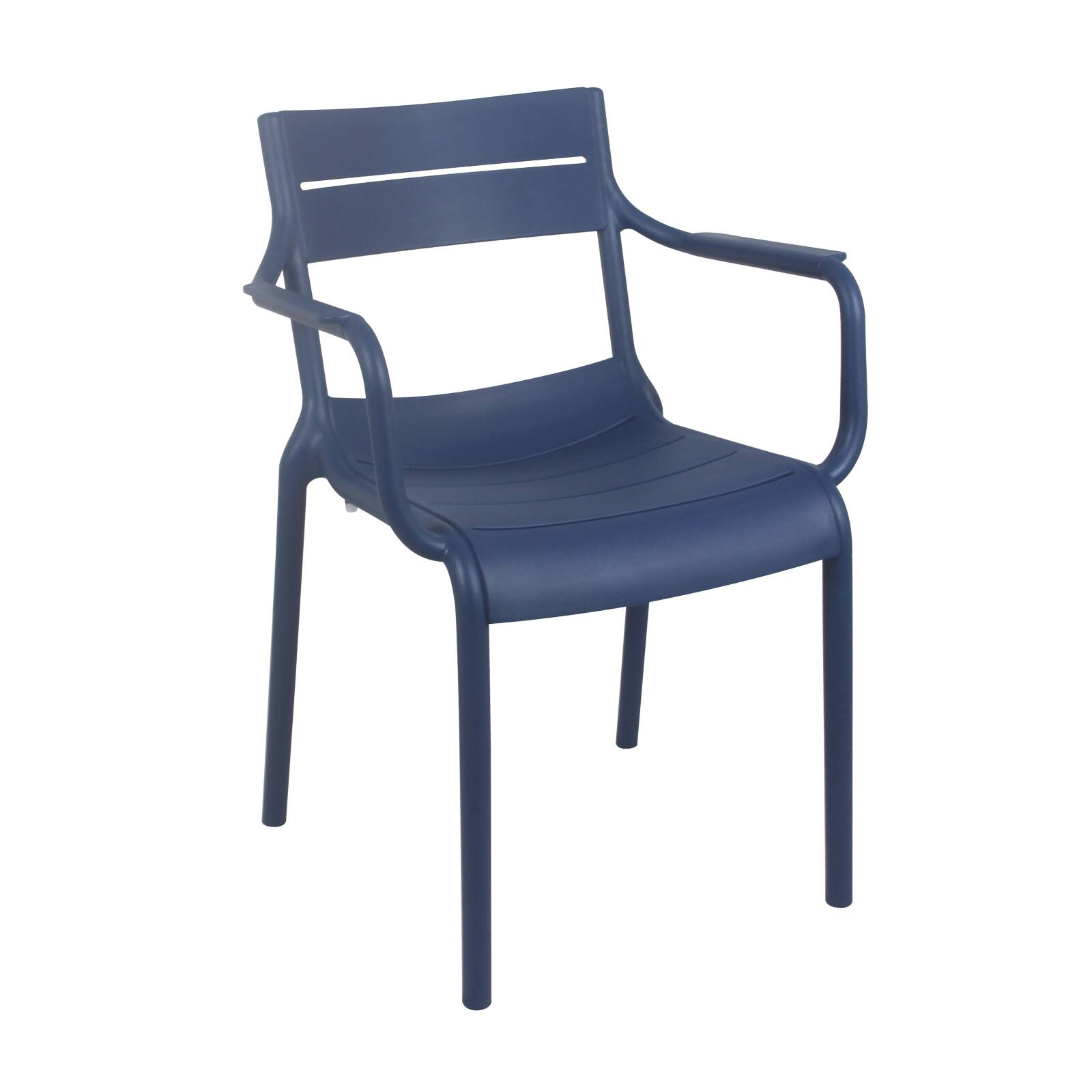 Lot de 4 chaises de terrasse avec accoudoirs en plastique