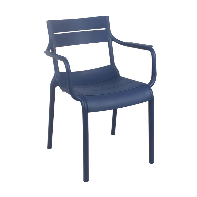 Lot de 4 chaises de terrasse avec accoudoirs en plastique