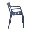 Lot de 4 chaises de terrasse avec accoudoirs en plastique