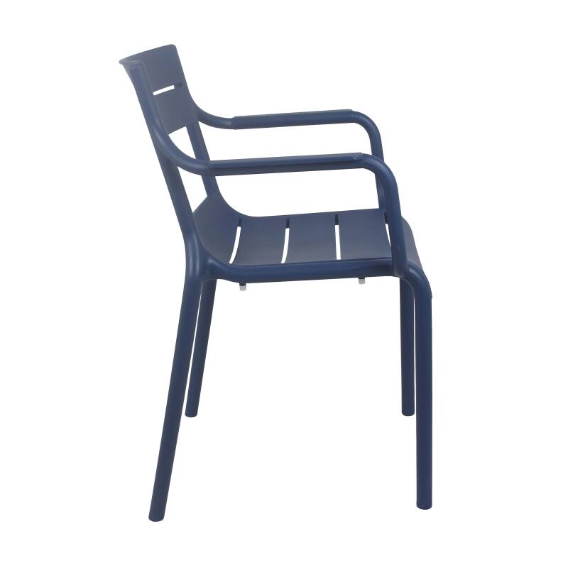 Lot de 4 chaises de terrasse avec accoudoirs en plastique (4/6)