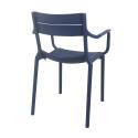 Lot de 4 chaises de terrasse avec accoudoirs en plastique