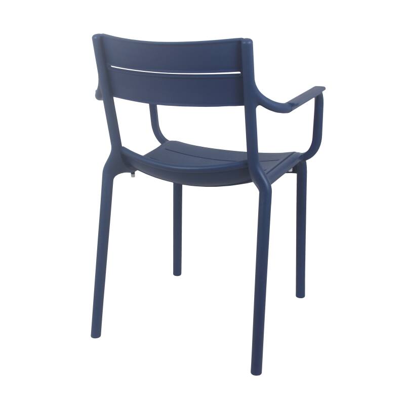Lot de 4 chaises de terrasse avec accoudoirs en plastique (5/6)