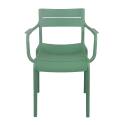 Lot de 4 chaises de terrasse avec accoudoirs en plastique