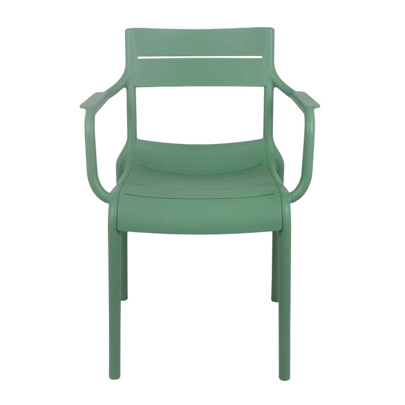 Lot de 4 chaises de terrasse avec accoudoirs en plastique (2/6)