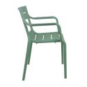 Lot de 4 chaises de terrasse avec accoudoirs en plastique