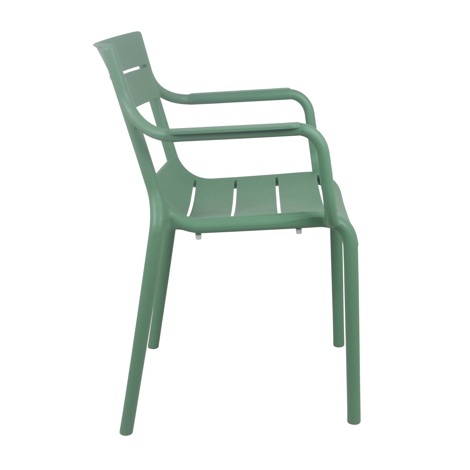Lot de 4 chaises de terrasse avec accoudoirs en plastique