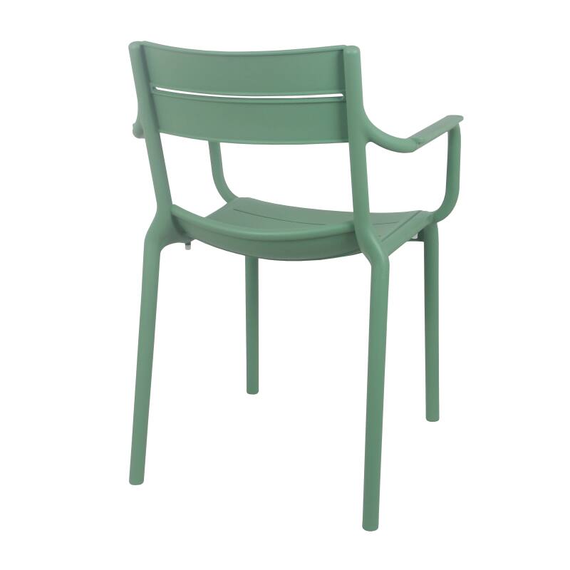 Lot de 4 chaises de terrasse avec accoudoirs en plastique (5/6)