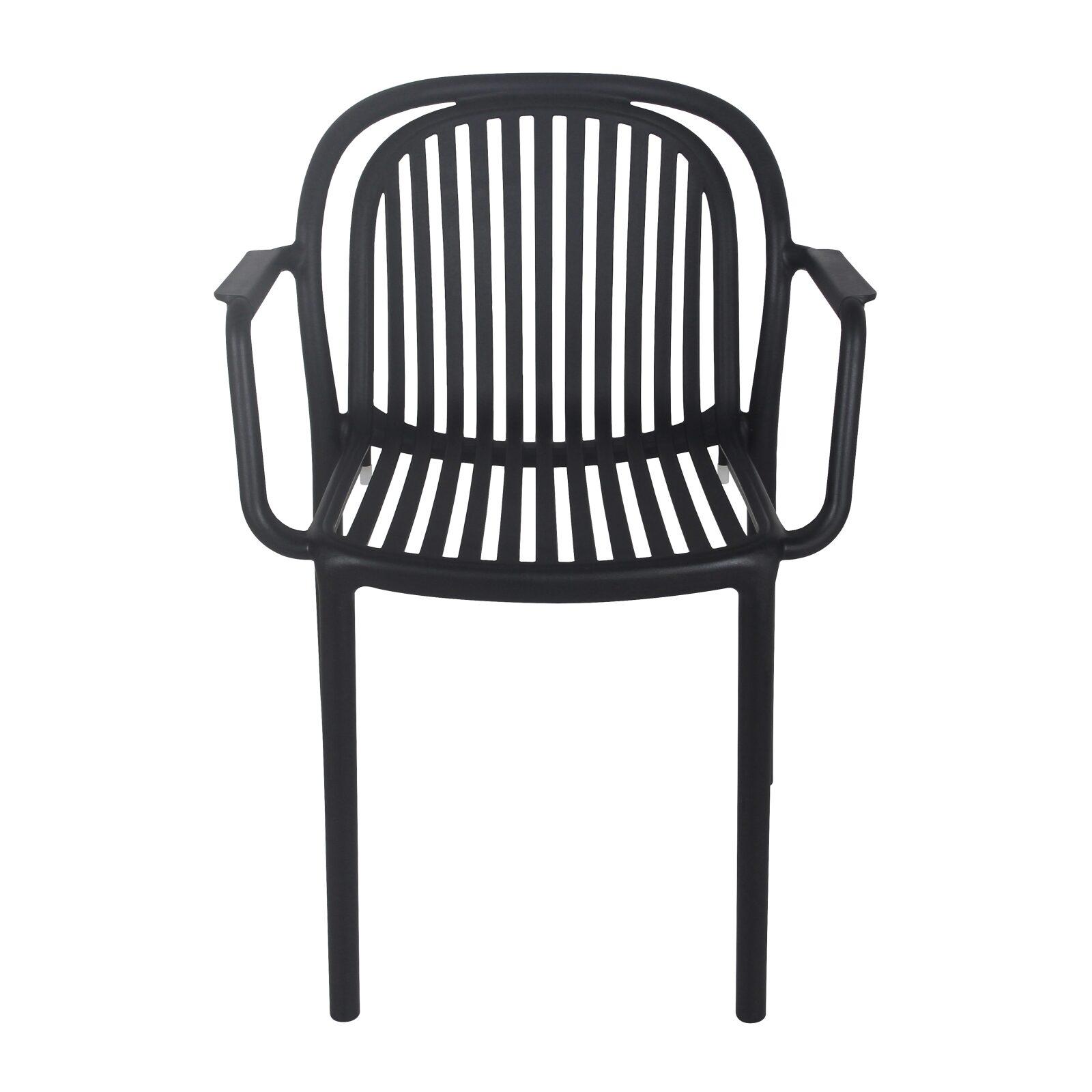 Chaise de terrasse en plastique avec accoudoirs