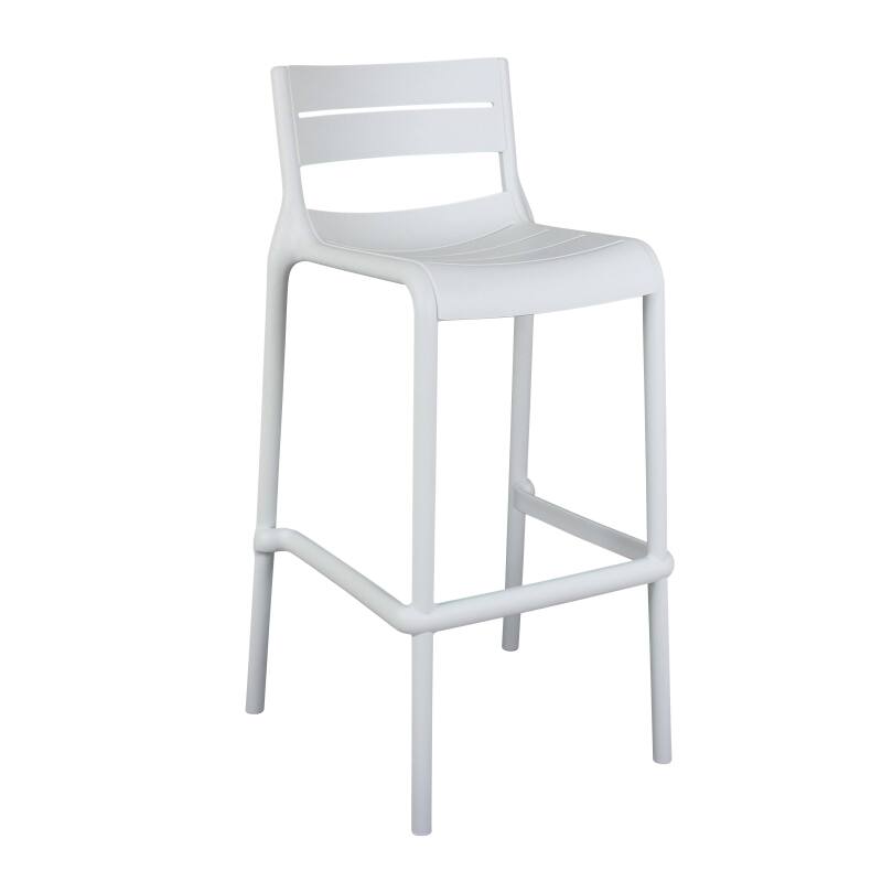 Lot de 4 chaises hautes de terrasse en plastique