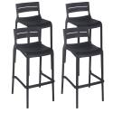 Lot de 4 chaises hautes de terrasse en plastique
