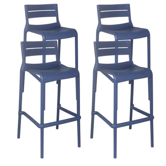 Chaises hautes de jardin en plastique - Lot de 4 | Oviala