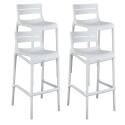 Lot de 4 chaises hautes de terrasse en plastique