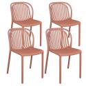 Lot de 4 chaises de terrasse en plastique