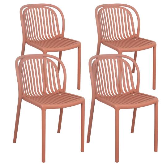 Lot de 4 chaises de terrasse en plastique