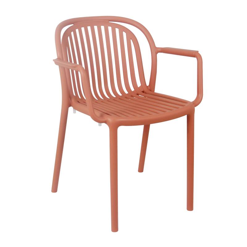Lot de 4 chaises de terrasse avec accoudoirs en plastique