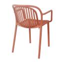 Lot de 4 chaises de terrasse avec accoudoirs en plastique