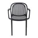 Lot de 4 chaises de terrasse avec accoudoirs en plastique
