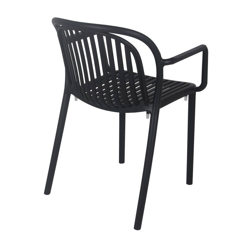 Lot de 4 chaises de terrasse avec accoudoirs en plastique (4/6)