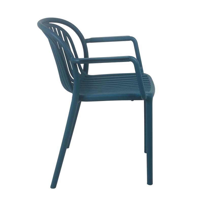 Lot de 4 chaises de terrasse avec accoudoirs en plastique (2/6)