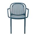 Lot de 4 chaises de terrasse avec accoudoirs en plastique