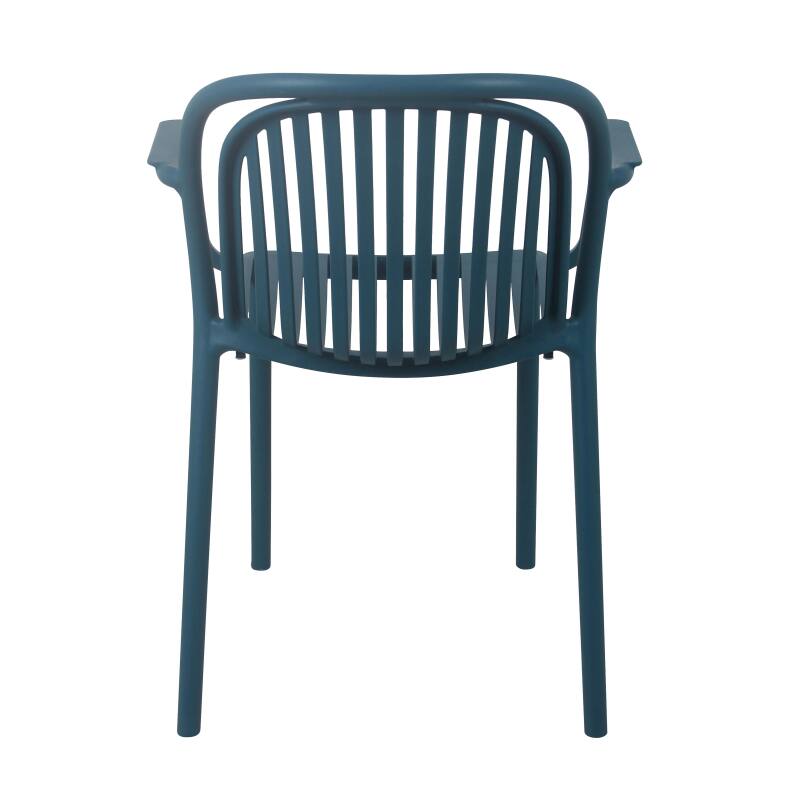 Lot de 4 chaises de terrasse avec accoudoirs en plastique (4/6)