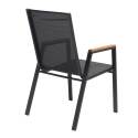 Lot de 2 chaises de jardin avec accoudoirs en aluminium et bois d'acacia
