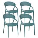 Lot de 4 chaises de terrasse en plastique