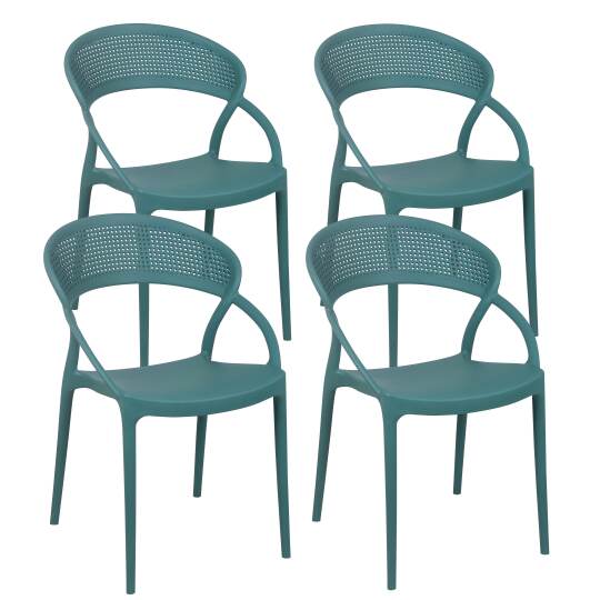 Chaises de jardin en plastique ajourées - Lot de 4 | Oviala