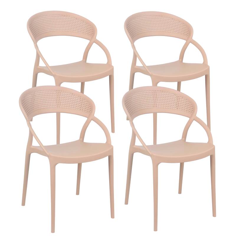 Lot de 4 chaises de terrasse en plastique