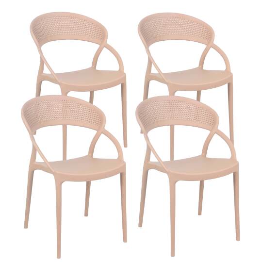 Lot de 4 chaises de terrasse en plastique