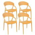 Lot de 4 chaises de terrasse en plastique