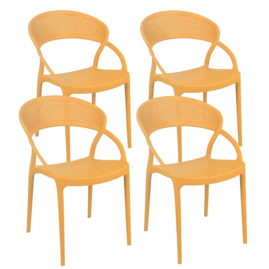 Chaises de jardin en plastique ajourées - Lot de 4 | Oviala