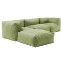 Canapé d'angle modulable avec 1 chauffeuse, 2 fauteuils d'angle et 1 pouf