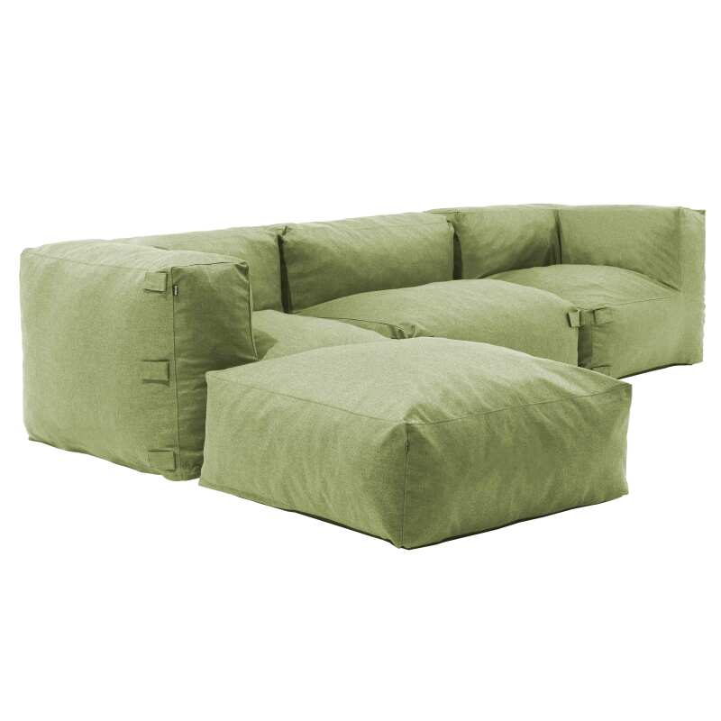 Canapé d'angle modulable avec 1 chauffeuse, 2 fauteuils d'angle et 1 pouf