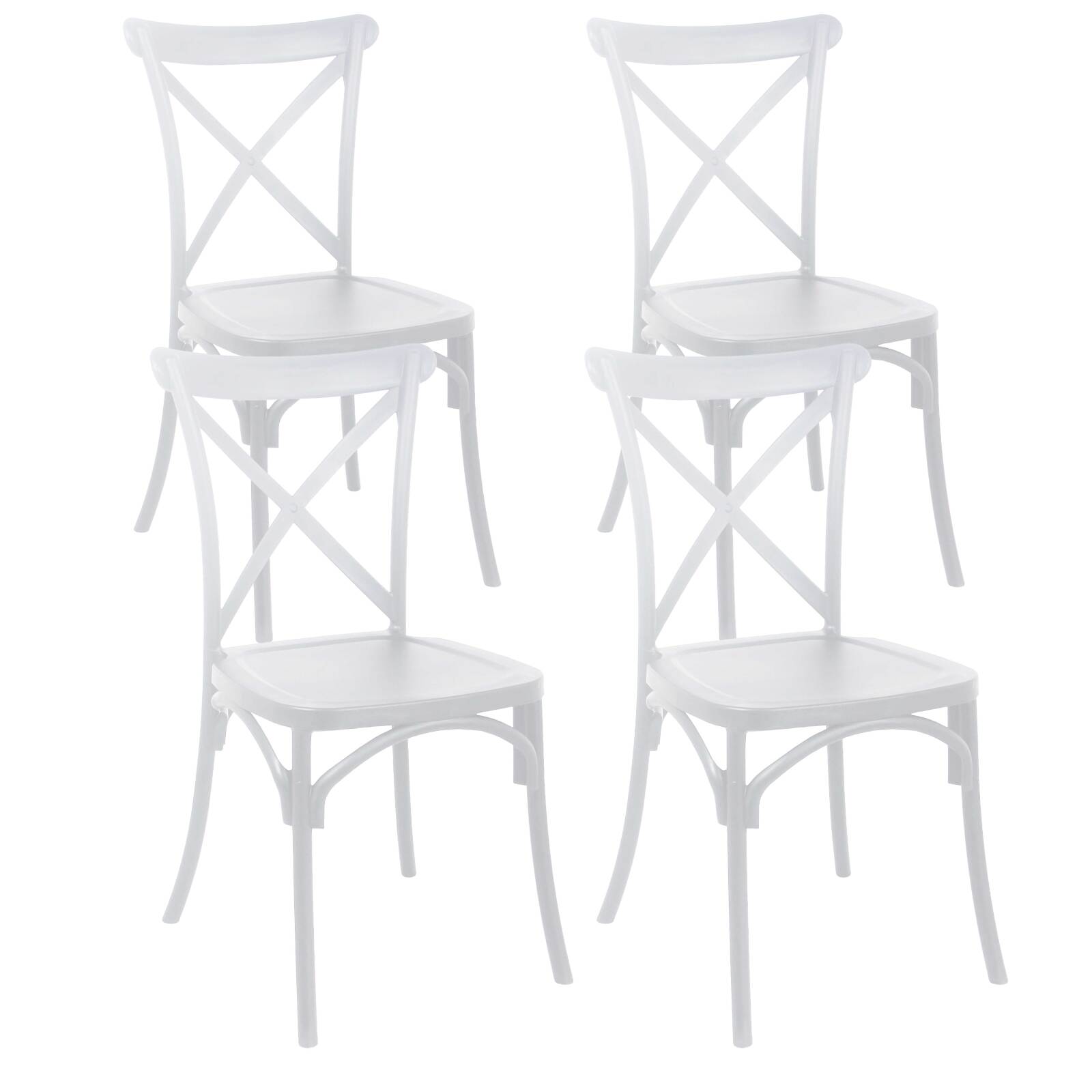 Lot de 4 chaises de terrasse en plastique