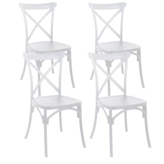 Lot de 4 chaises de terrasse en plastique