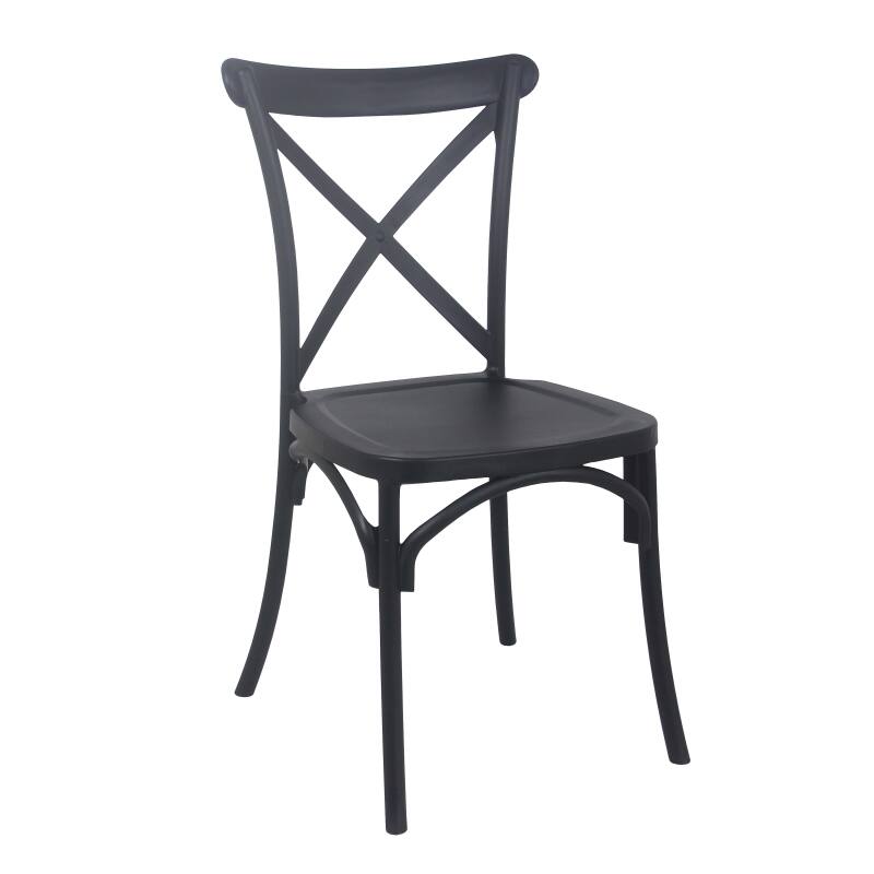 Lot de 4 chaises de terrasse en plastique