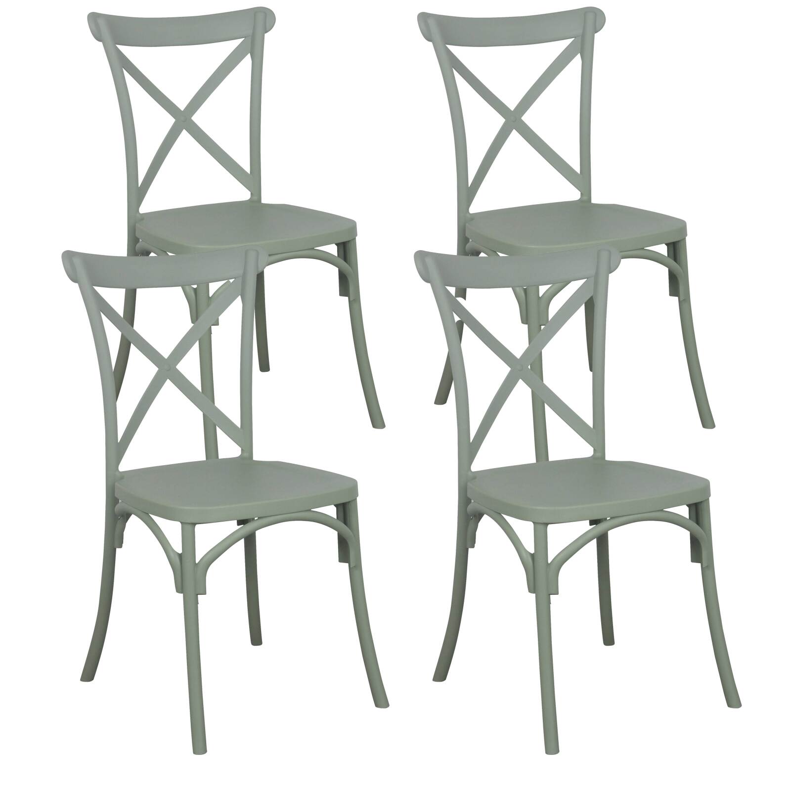 Lot de 4 chaises de terrasse en plastique