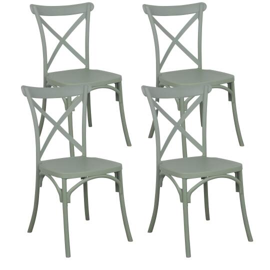 Chaises de jardin en plastique - Lot de 4 | Oviala
