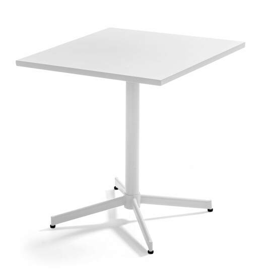 Table de jardin carrée plateau rabattable en métal 4 places | Oviala
